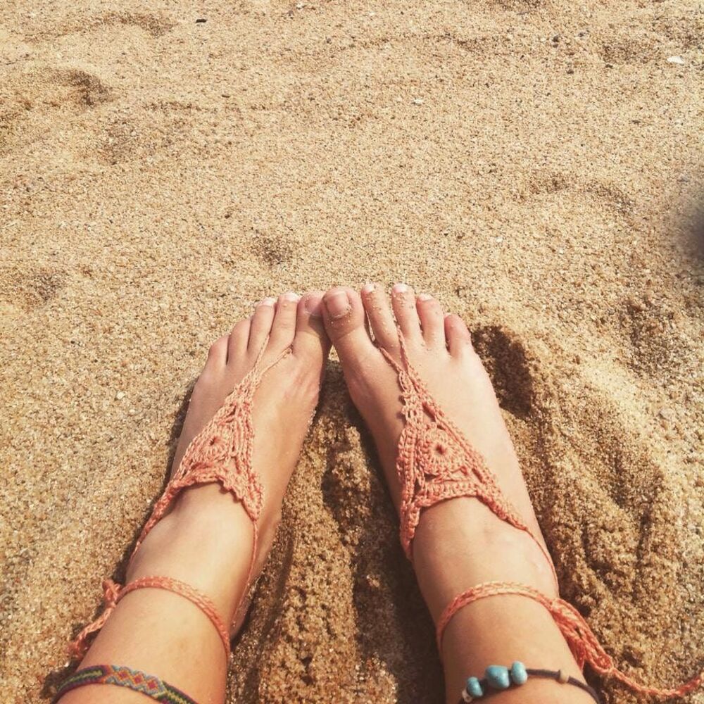 Crochet Barefoot Sandals  ~ Ready To Ship ~ Foot and Ankle Jewelry
